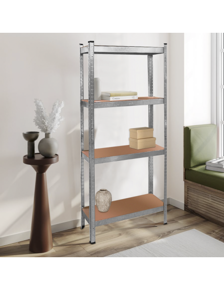 Estantería metálica 4 estantes Capacidad 280kg H173x75x30 cm Estantes Ajustables