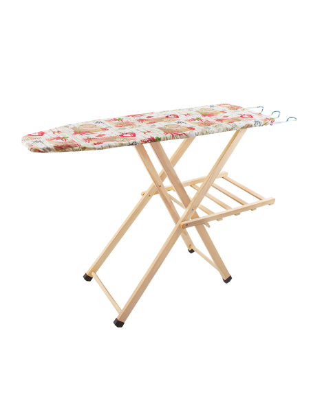 Tabla de Planchar de Madera LADY Plegable con Soporte para Caldera 79x35x121cm