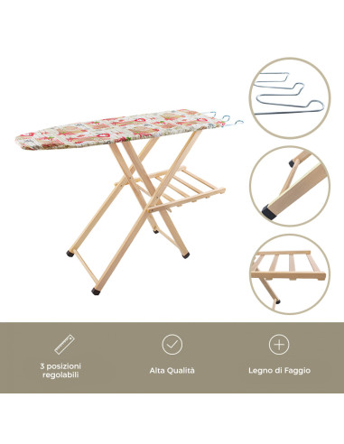 Tabla de Planchar de Madera LADY Plegable con...