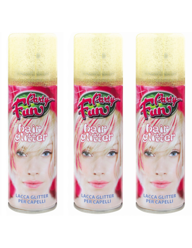 Pack 3 piezas laca temporal con purpurina para...