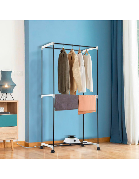 Secador aire caliente eléctrico portátil colgador ropa soporte guardarropa 1100W