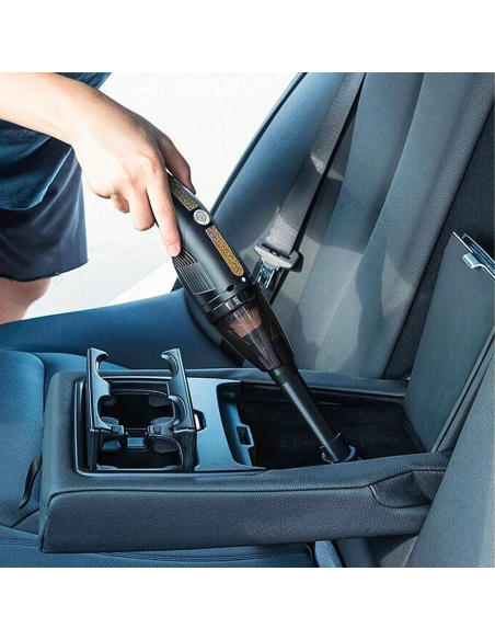 Mini aspiradora portátil recargable USB sin cables para coche y hogar.
