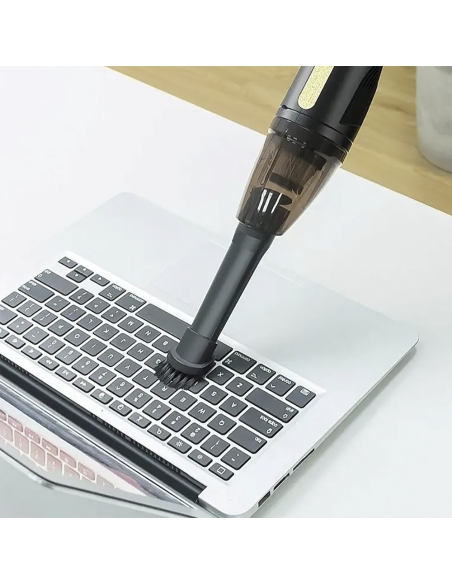 Mini aspiradora portátil recargable USB sin cables para coche y hogar.