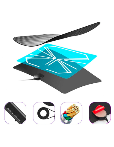 Antena de TV Digital Interior 1080p Full HD con...