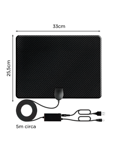 Antena de TV Digital Interior 1080p Full HD con...