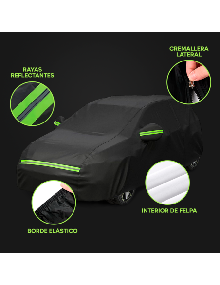 Funda de felpa para coche reflectante impermeable resistente a los arañazos