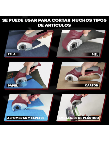 Cortadora de tela o plástico eléctrica inalámbrica recargable batería de 4.2V