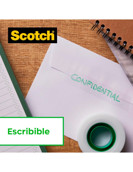Cinta adhesiva Scotch Magic Tape 3M 19 mm x 33 m transparente opaca y escribible