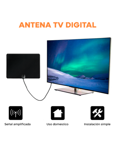 Antena de TV Digital Interior 1080p Full HD con...