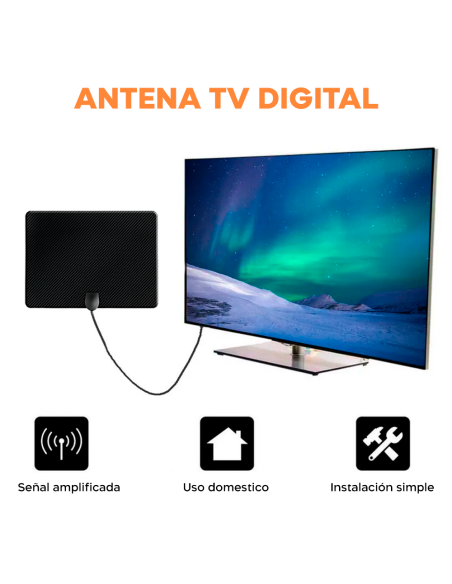 Antena De Tv Digital Interior Amplificador De Señal 1080p
