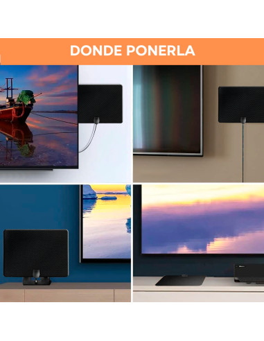 Antena de TV Digital Interior 1080p Full HD con...