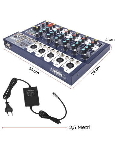 Mezclador Audio 7 Canales Profesional Bluetooth...