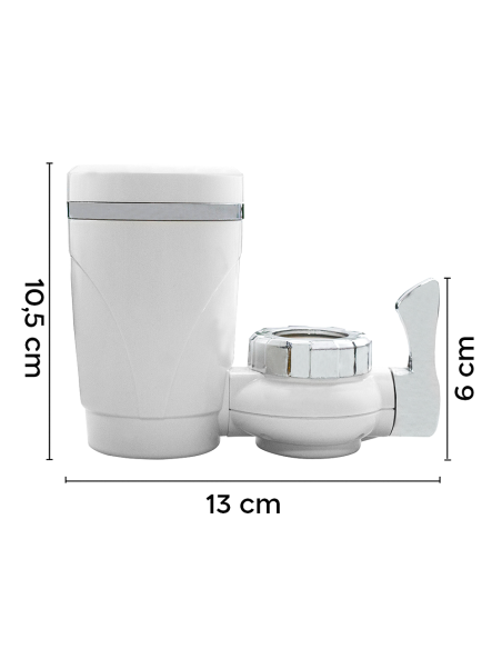 Filtro Purificador Agua para Grifo Anti Cal en Cocina y Baño con Carbón Activado