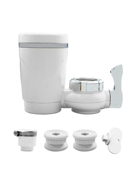 Filtro Purificador Agua para Grifo Anti Cal en Cocina y Baño con Carbón Activado