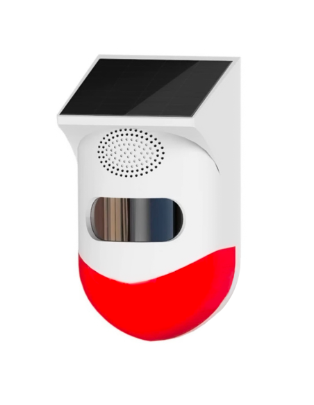 Alarma infrarroja externa Carga solar Sirena antirrobo 120 dB Ángulo de 110°
