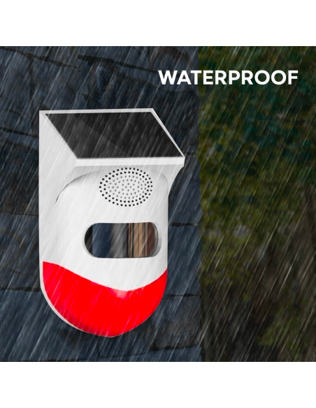 Alarma infrarroja externa Carga solar Sirena antirrobo 120 dB Ángulo de 110°
