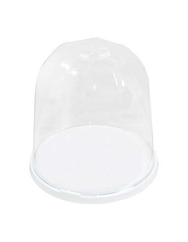 Portapanettone en forma de Campana de Plástico con Tapa Transparente y Bandeja