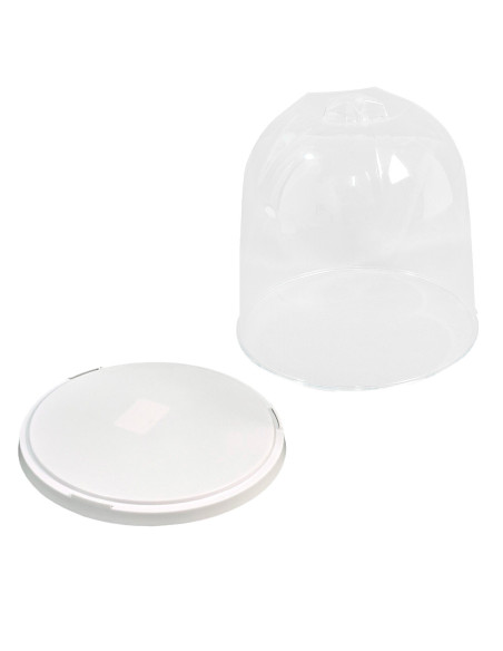 Portapanettone en forma de Campana de Plástico con Tapa Transparente y Bandeja