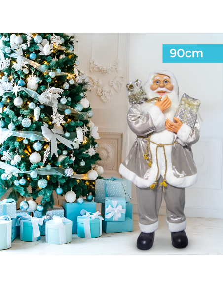 Traje Champán Papá Noel 144292 Decoración 90H cm Mini luces y Sonidos