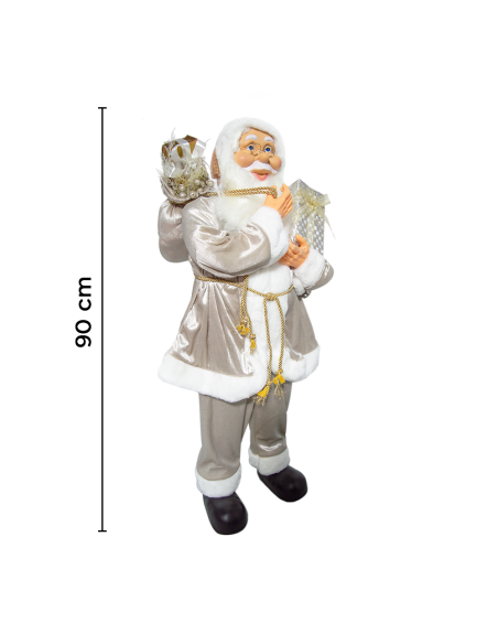 Traje Champán Papá Noel 144292 Decoración 90H cm Mini luces y Sonidos
