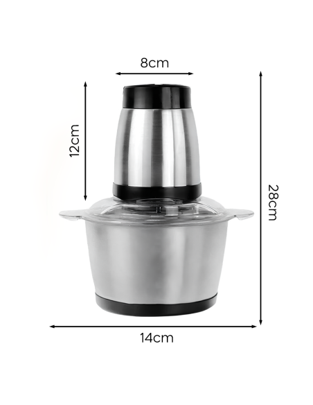 Trituradora carne y verduras multifunción 400W tazón 3LT triturar picar mezclar