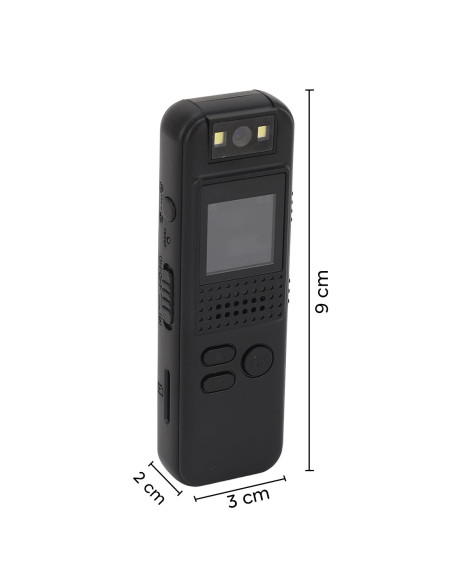 Minicámara vídeo audio portátil Pantalla Full HD Clip visión nocturna posterior