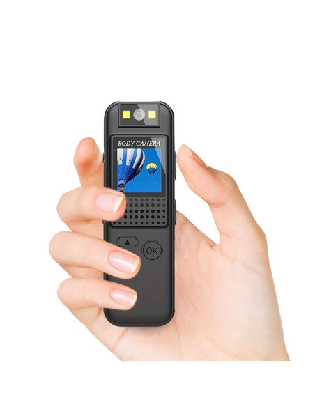 Minicámara vídeo audio portátil Pantalla Full HD Clip visión nocturna posterior