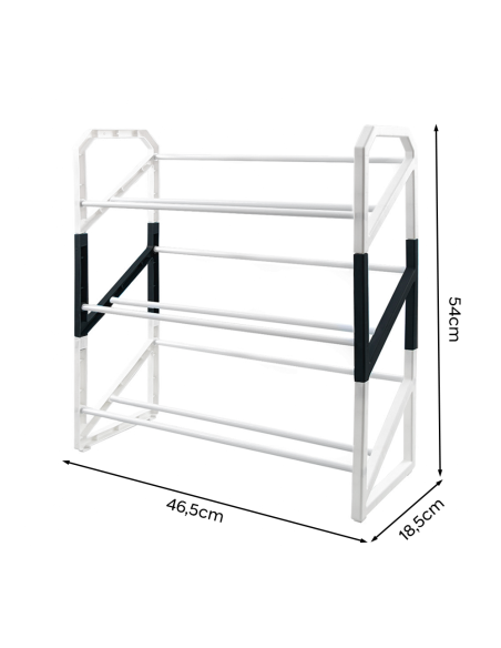 Estantería Zapatera Organizadora de Plástico Multifuncional de 3 Niveles