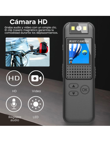 Minicámara vídeo audio portátil Pantalla Full...