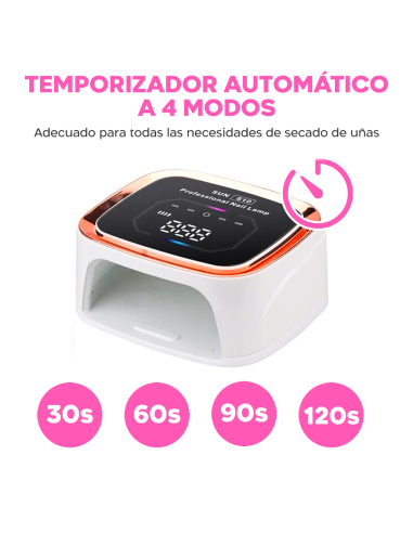 Lámpara de uñas recargable 36 LED secado Gel...