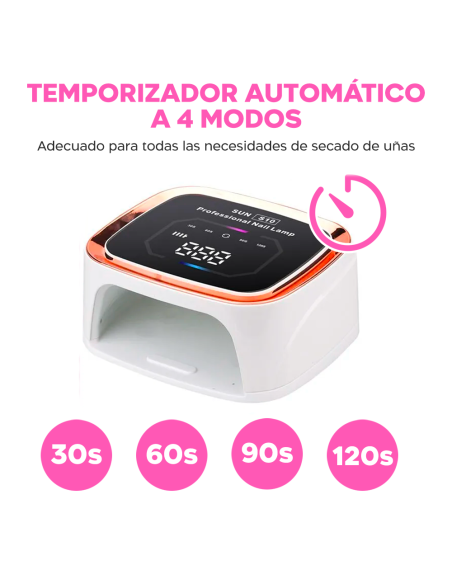 Lámpara de uñas recargable 36 LED secado Gel Polaco Nail Art Manicura