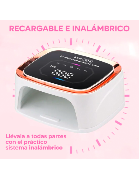 Lámpara de uñas recargable 36 LED secado Gel Polaco Nail Art Manicura