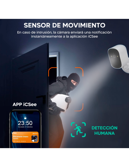 Cámara de Seguridad Wi-Fi JT-8185XM con Sensor de Movimiento y Control con APP