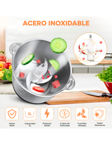 Trituradora carne y verduras multifunción 400W...