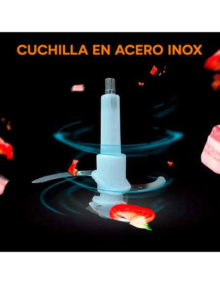 Trituradora carne y verduras multifunción 400W tazón 3LT triturar picar mezclar