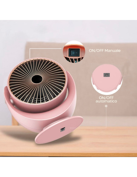 Miniventilador eléctrico estufa de escritorio de mesa 900W con inclinación
