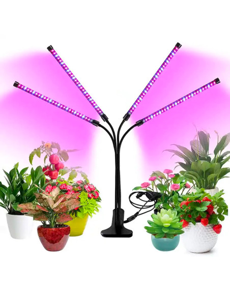 Lámpara LED Cultivo Plantas Iluminación Indoor 4 Tiras LED y Alimentación USB