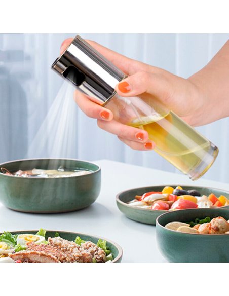 Dispensador Aceite en Spray Nebulizador 100 ml de Vidrio para Freidora de Aire