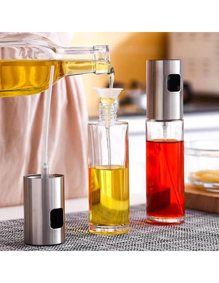 Dispensador Aceite en Spray Nebulizador 100 ml de Vidrio para Freidora de Aire