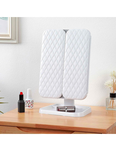 Espejo Cosmético LED Make UP Recargable Zoom 3x Diseño Touch con 3 Modos