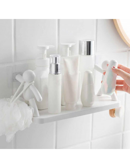 Estantería Organizadora de Pared sin Perforaciones para Baño y Cocina