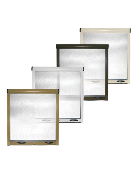 Mosquitera enrollable 120x170cm Reducible Kit para Ventana y Marco de Aluminio