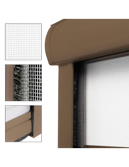 Mosquitera enrollable 120x170cm Reducible Kit para Ventana y Marco de Aluminio