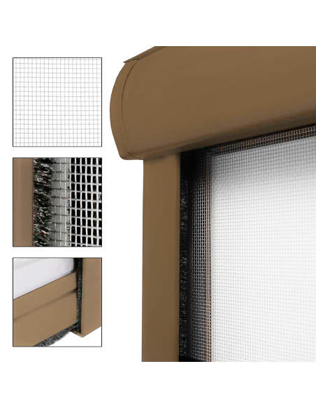 Mosquitera enrollable 140x170 cm Reducible Kit para Ventana y Marco de Aluminio