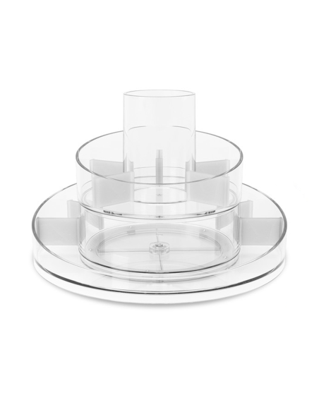 Organizador maquillaje transparente Contenedor giratorio 360° ahorrador espacio