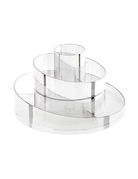 Organizador maquillaje transparente Contenedor giratorio 360° ahorrador espacio