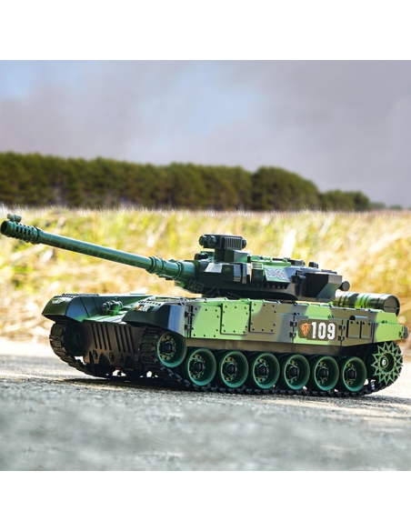Tanque Juguete con Control Remoto a Escala 1:30 con Efectos de Sonido y Luces