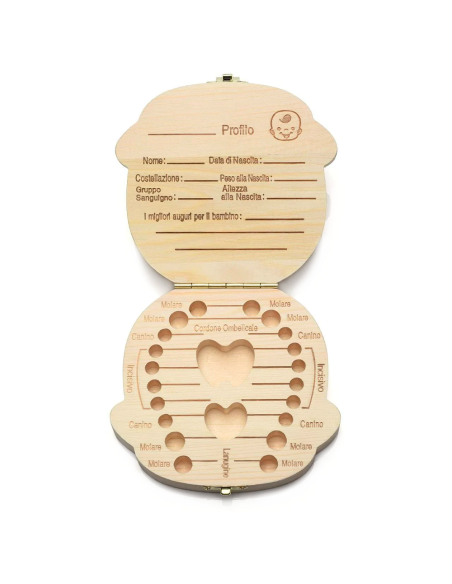 4221 Cajita de madera para guardar los dientes de leche para niña o niño