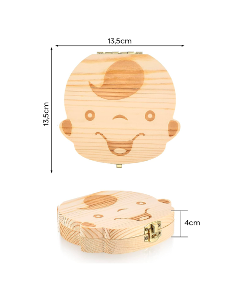 4221 Cajita de madera para guardar los dientes de leche para niña o niño
