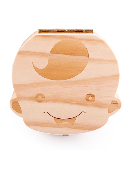 4221 Cajita de madera para guardar los dientes de leche para niña o niño